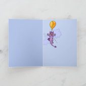 Drijft weg Ballon Dragon Birthday Kaart (Binnen)