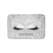 Drijft Zilveren Glam Naam Eyes Lashes Glitter Brow Badmat (Voorkant)