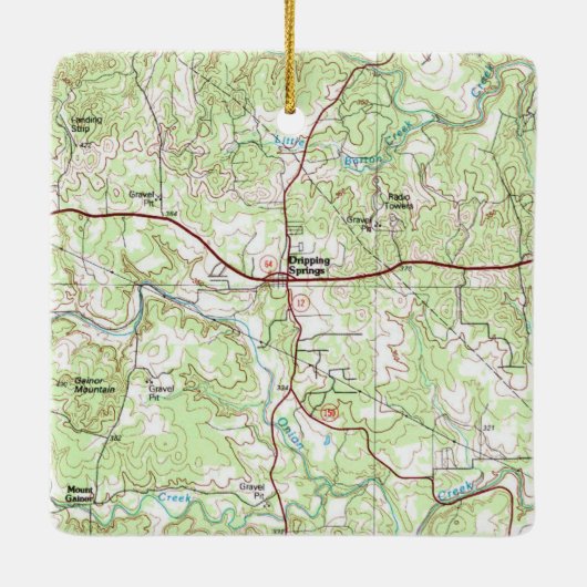 Drijfveren TX  kaart Keramisch Ornament (Achterkant)