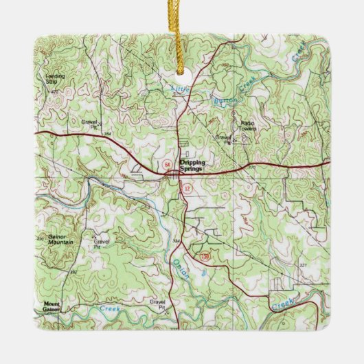 Drijfveren TX  kaart Keramisch Ornament (Voorkant)