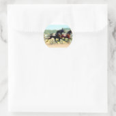 Drijfvermogen Paardenrennen Ronde Sticker (Tas)