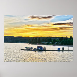 Drijfvliegtuigen op Lake Coeur d'Alene, Idaho Poster