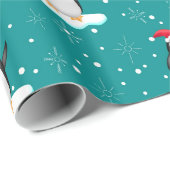 Drijfwerkpapier voor kerstpinguïns cadeaupapier (Rol Hoek)