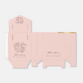 Drijfwiet baby shower Glitter Roos Roze Bedankdoosjes (Uitgevouwen)