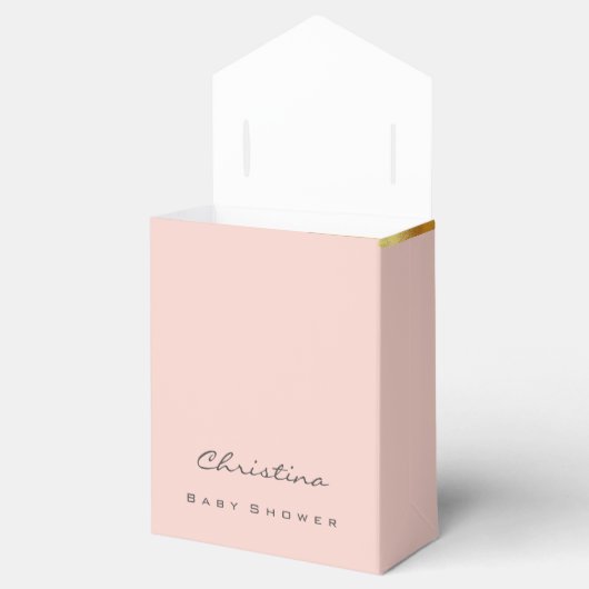 Drijfwiet baby shower Glitter Roos Roze Bedankdoosjes (Geopend)