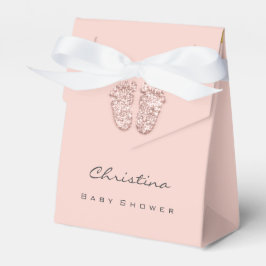 Drijfwiet baby shower Glitter Roos Roze Bedankdoosjes