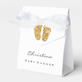 Drijfwiet met baby shower Glitter Gold White Bedankdoosjes