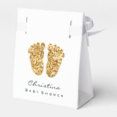 Drijfwiet met baby shower Glitter Gold White Bedankdoosjes (Achterkant)