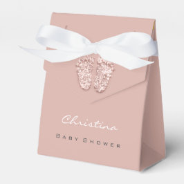 Drijfwiet van baby shower Glitter Roos Blush Bedankdoosjes