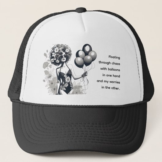 Drijven door chaos met ballonnen - grappig trucker pet (Voorkant)