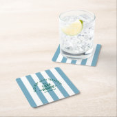 Drijven En Brinden Het Meerhuis Blauw Gestreepte Kartonnen Onderzetters (Insitu)