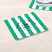 Drijven en toasten The Lake Club GreenStripe Kartonnen Onderzetters (Schuin)