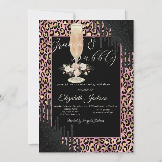 Drijven, glas, ventilatorlade, brunch en bubbelig kaart (Voorkant)