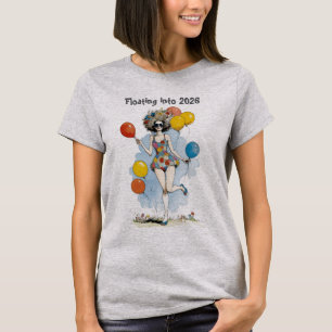 Drijven in 2026 Nieuwjaar met ballonnen T-shirt