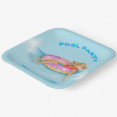 Drijven in de pool in de sprintvloer papieren bordje (Gebogen)