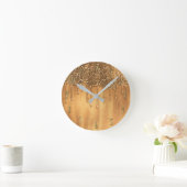 Drijven in gouden honingglitter dripmeisjes ronde klok (Huis)