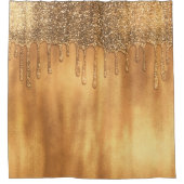 Drijven in  gouden honingglitterschijven douchegordijn (Voorkant)