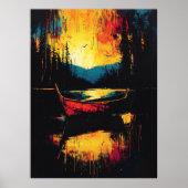 Drijven in Vuur – Expressionistische Abstracte Boo Poster (Voorkant)