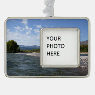 Drijven langs de Snake River I Verzilverd Omlijst Ornament