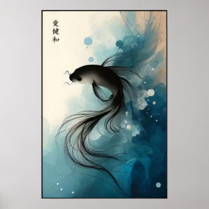 Drijven onder stille wateren muur poster