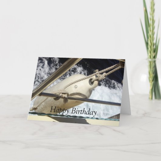 Drijven op een boot bij Zee Happy Birthday Kaart (Voorkant)