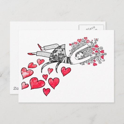 Drijven op liefde briefkaart (Voorkant / Achterkant)