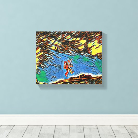 Drijven op ontdekking: de reis van een wetenschapp canvas afdruk (Insitu (Houten vloer))