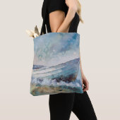 Drijven op Zee Lone Zeilboot Tote Bag (Dichtbij)