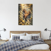 Drijven Samen | Otter Kunst | Uitgerekte Canvas Afdruk (Insitu (Slaapkamer))