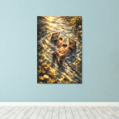 Drijven Samen | Otter Kunst | Uitgerekte Canvas Afdruk (Insitu (Houten vloer))
