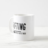 Drijven wordt nooit moe koffiemok (Voorkant links)