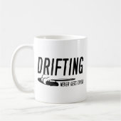Drijven wordt nooit moe koffiemok (Links)