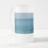 Drijvend bij Mackinac Frosted Glas Bierpul Matglas Bierpul (Voorkant links)