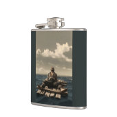Drijvend diepblauw verpakte fles heupfles (Links)