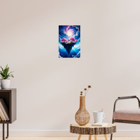 Drijvend Eiland Sakura Kunst Poster (Woonkamer 3)