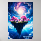 Drijvend Eiland Sakura Kunst Poster (Voorkant)