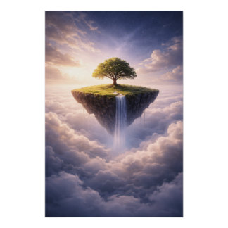 Drijvend Eiland van het Leven – Dromerige Fantasie Perfect Poster