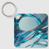 Drijvend glaswater sleutelhanger (Voorkant)