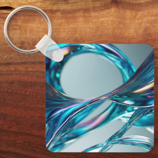 Drijvend glaswater sleutelhanger (Voorkant)