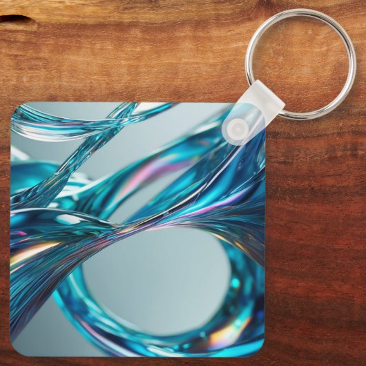 Drijvend glaswater sleutelhanger (Achterkant)