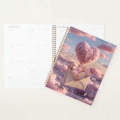 Drijvend Hart van Liefdesbrieven Ontwerp Postkaart Planner (Display)