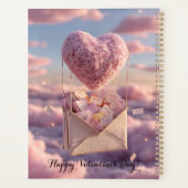 Drijvend Hart van Liefdesbrieven Ontwerp Postkaart Planner (Achterkant)