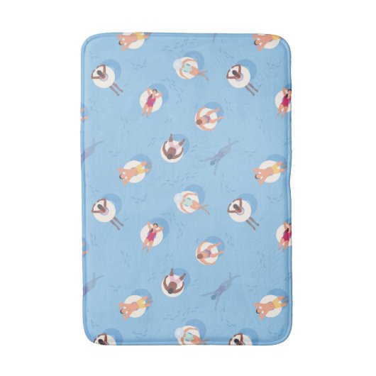 Drijvend in het Lazy River Pattern Badmat (Voorkant Verticaal)