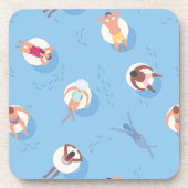 Drijvend in het Lazy River Pattern Bier Onderzetter (Voorkant)