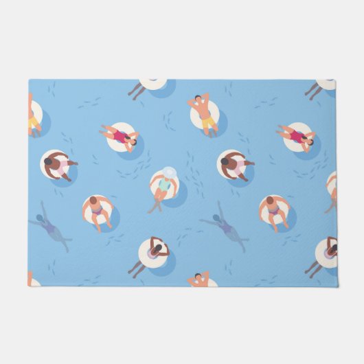 Drijvend in het Lazy River Pattern Deurmat (Voorkant)