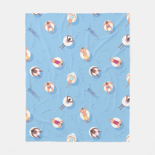 Drijvend in het Lazy River Pattern Fleece Deken (Voorkant)