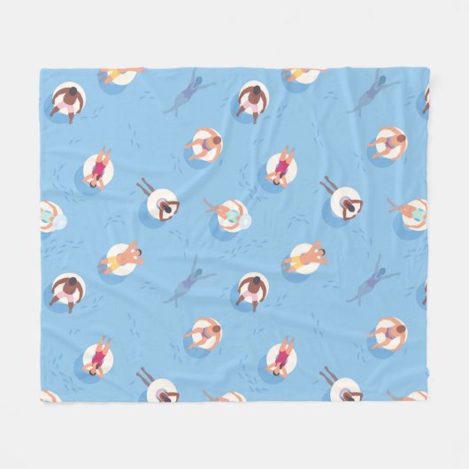 Drijvend in het Lazy River Pattern Fleece Deken (Voorkant (Horizontaal))