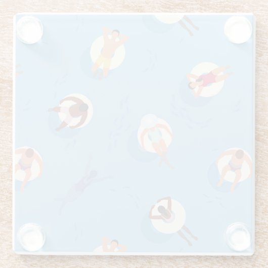 Drijvend in het Lazy River Pattern Glazen Onderzetter (Achterkant)