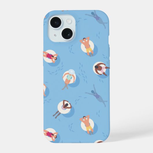 Drijvend in het Lazy River Pattern iPhone 15 Case (Achterkant)