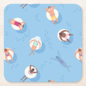 Drijvend in het Lazy River Pattern Kartonnen Onderzetters (Voorkant)